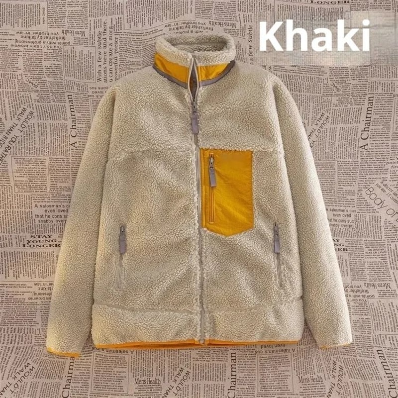 Unisex Polar Fleece Windproof Motorcycle Jacket Double Sided Winter Riding Outerwear 4