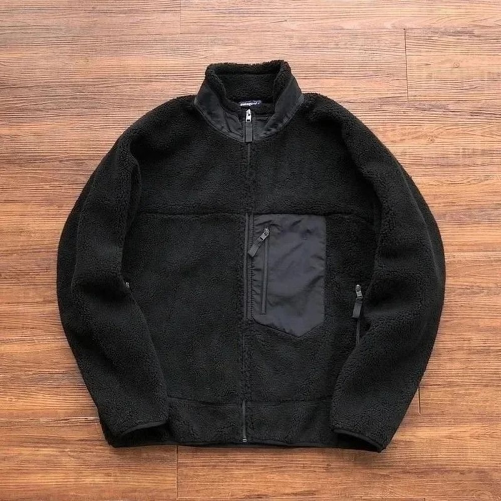 Unisex Polar Fleece Windproof Motorcycle Jacket Double Sided Winter Riding Outerwear 5