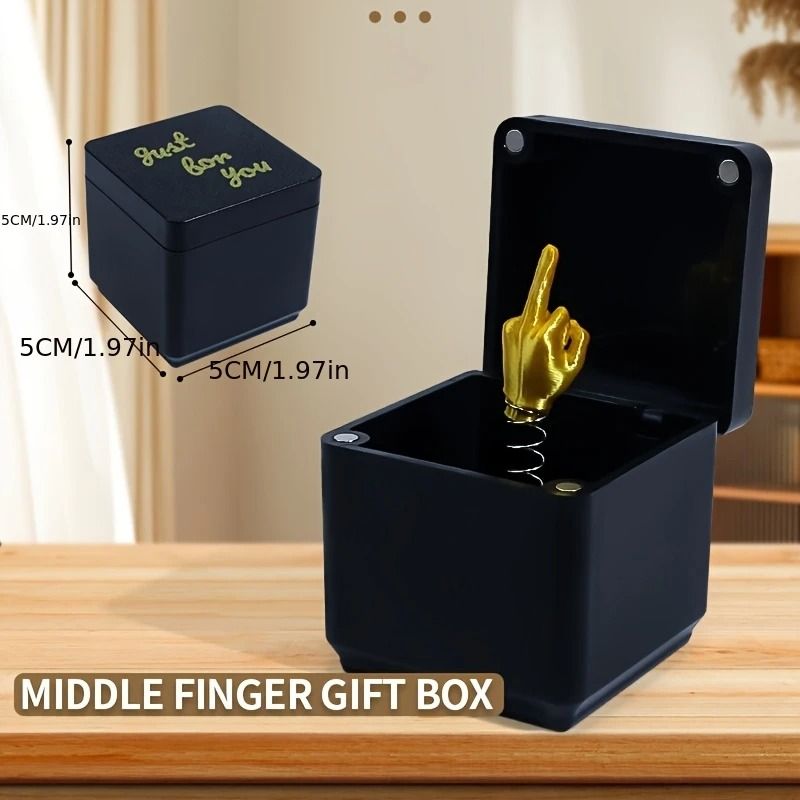 Funny Prank Gift Box Middle Finger Desk Decoration Novelty Office Decor 3