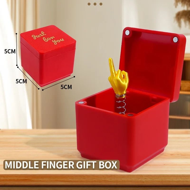 Funny Prank Gift Box Middle Finger Desk Decoration Novelty Office Decor 6