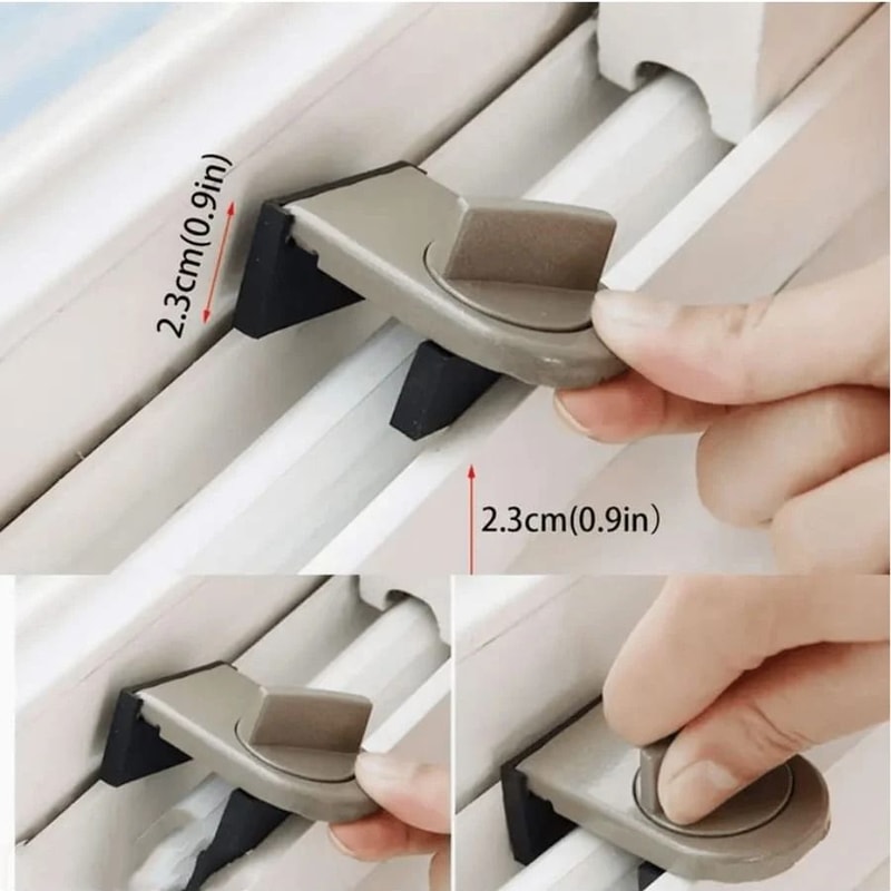 No Drill Sliding Door Lock Child Safety Window Security Latch 4