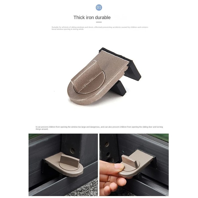 No Drill Sliding Door Lock Child Safety Window Security Latch 6