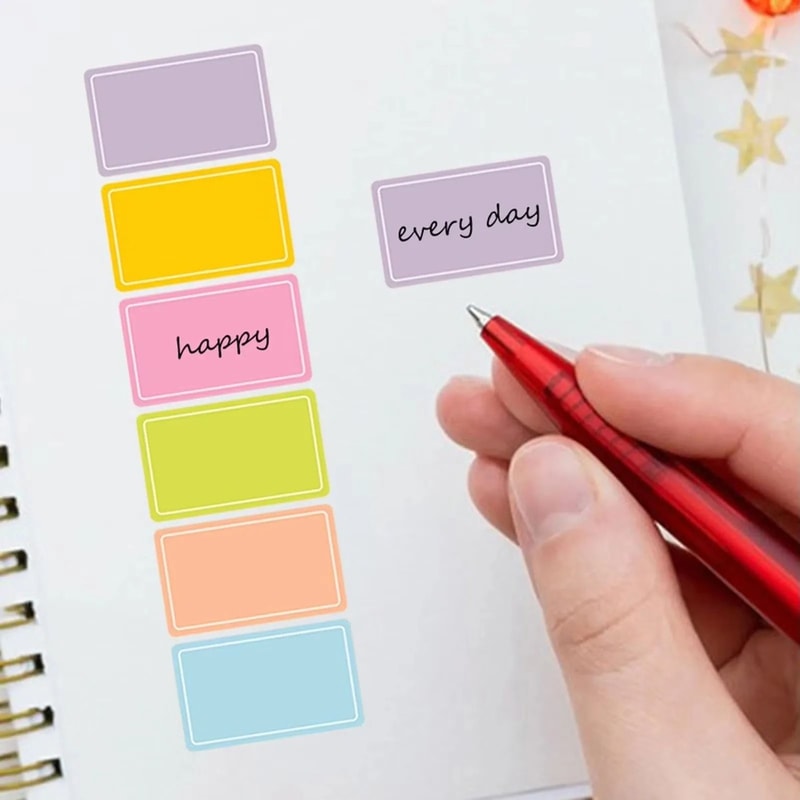 Colorful Waterproof Handwritten Label Stickers Self Adhesive Journal Tags 2