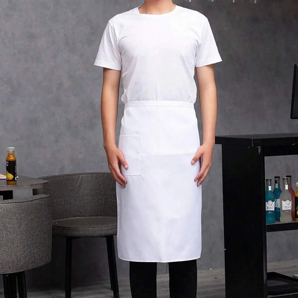 Black Half Apron With Pockets For Chef Waiter And Restaurant Use 1