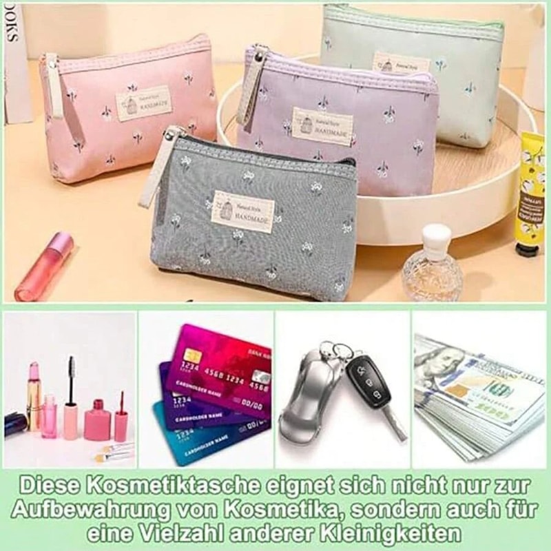 Canvas Makeup Bag Small Cosmetic Travel Pouch For Daily Essentials 6