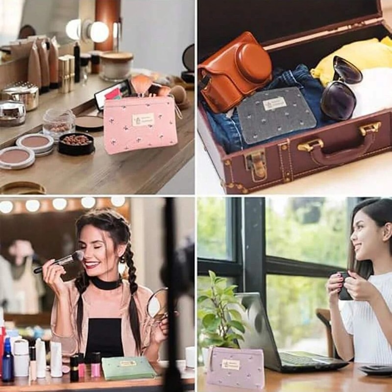 Canvas Makeup Bag Small Cosmetic Travel Pouch For Daily Essentials 7