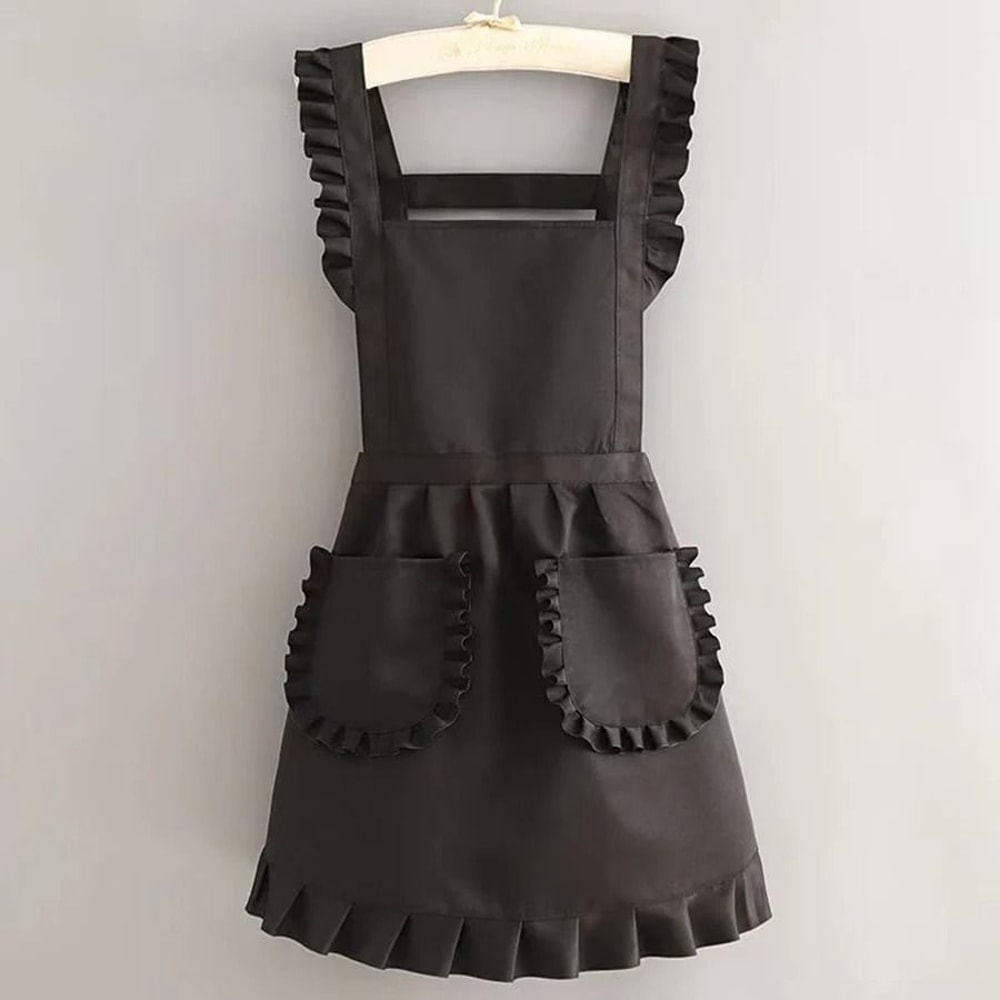 Stylish Korean Canvas Waterproof Apron With Pockets For Women 3