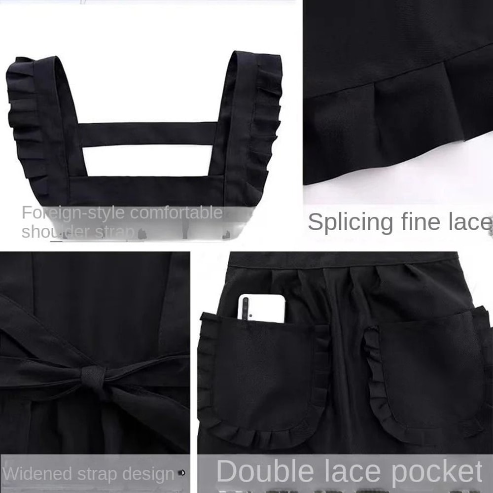 Stylish Korean Canvas Waterproof Apron With Pockets For Women 5
