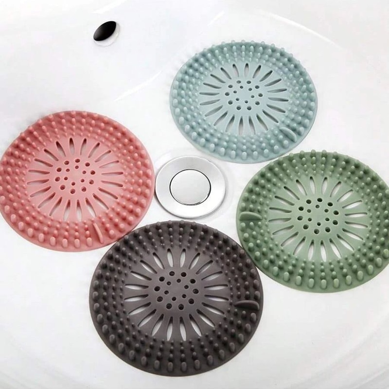Silicone Floor Drain Cover Hair Catcher Anti Blocking Sink And Bathroom Filter 4