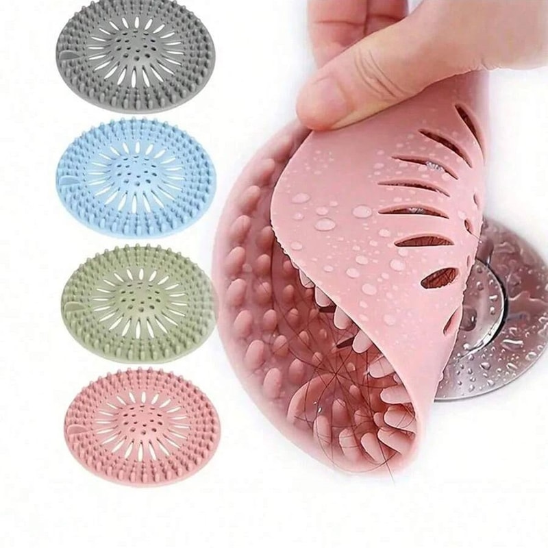 Silicone Floor Drain Cover Hair Catcher Anti Blocking Sink And Bathroom Filter 5