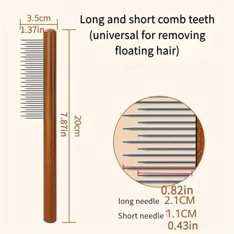 Solid Wood Pet Comb For Cat And Dog Hair Removal And Grooming Care 7