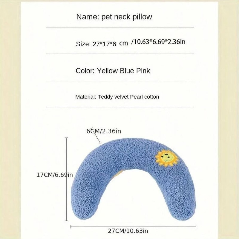 U Shaped Pet Pillow For Dogs And Cats Neck Support Deep Sleep Cushion 8
