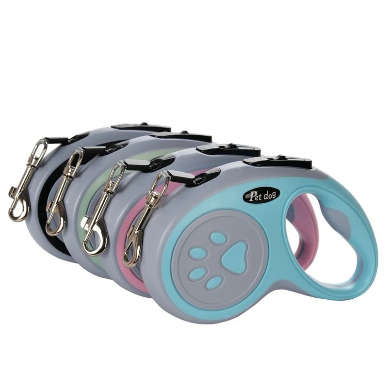 Automatic Retractable Dog Leash With Paw Print Design For Easy Walking 9