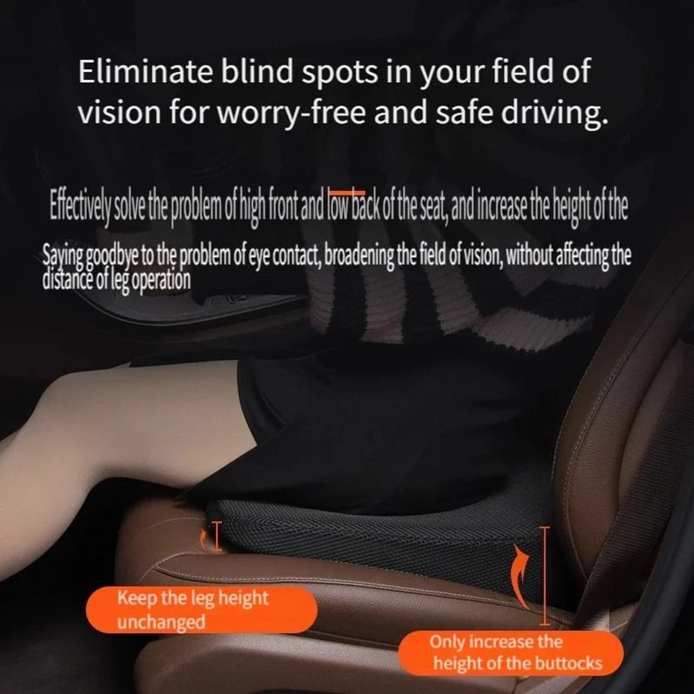 Ergonomic Car Seat Booster Cushion For Short Drivers With Sloped Comfort Design 2