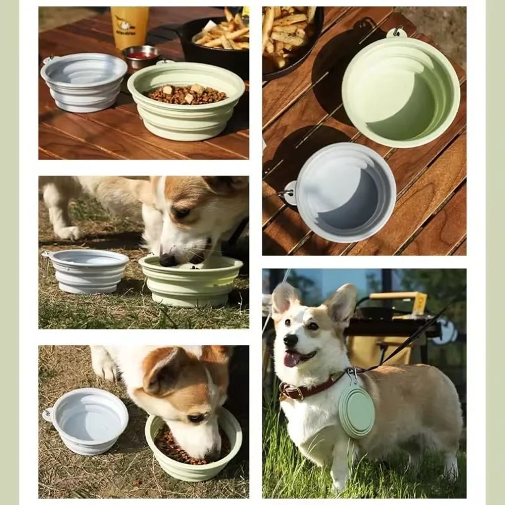 Foldable Silicone Dog Bowl Large Capacity Portable Pet Travel Feeding Bowl 9