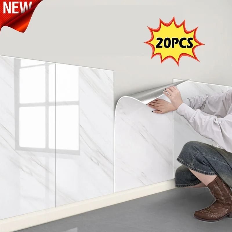 Peel And Stick Waterproof Wall Tiles PVC Adhesive Wallpaper For Bathroom 9