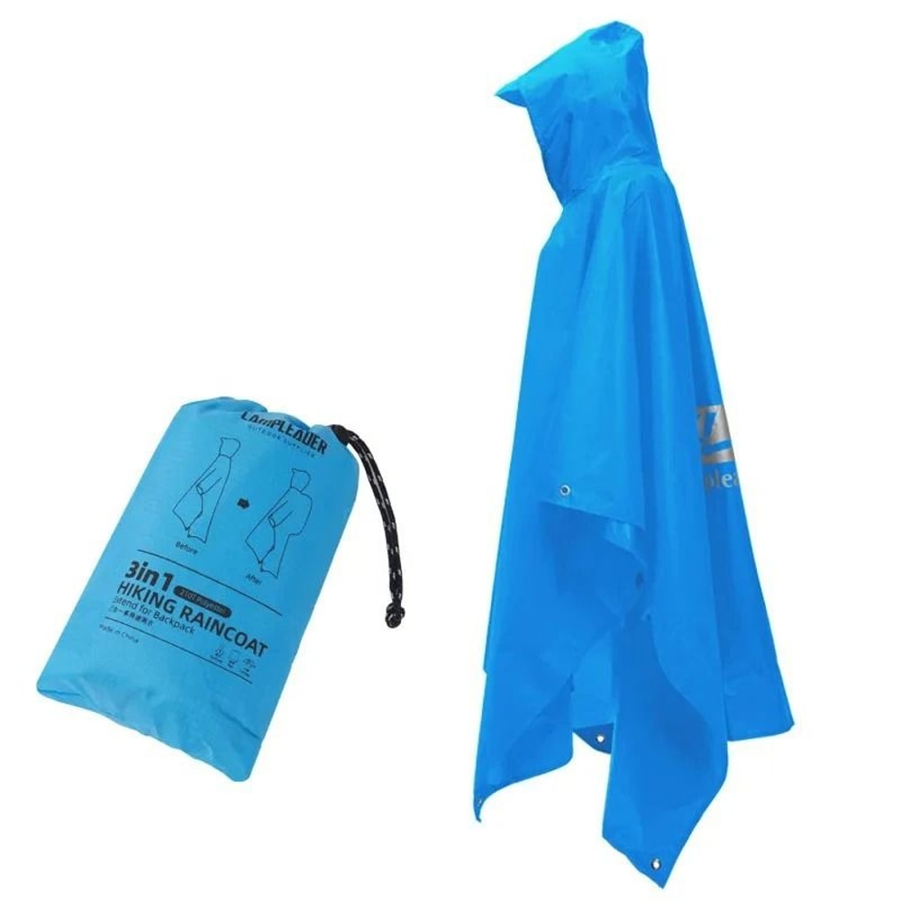 3 In 1 Long Waterproof Rain Poncho With Hood And Sleeves For Outdoor Use 4