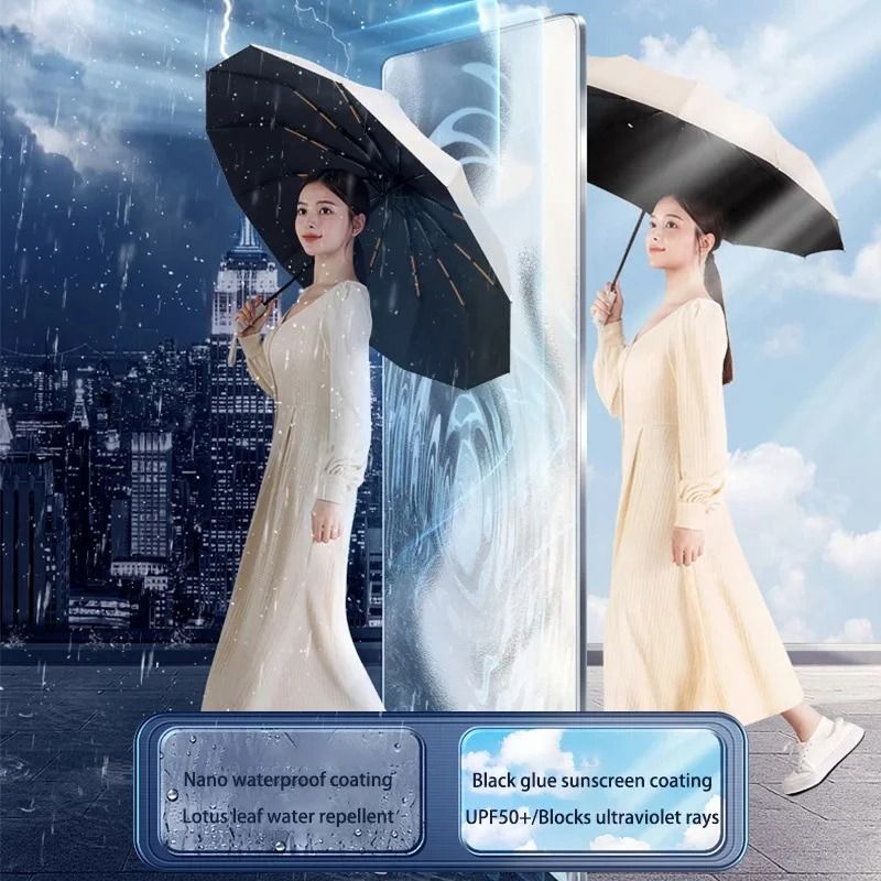 Large Automatic Windproof Travel Umbrella Waterproof Sun And Rain Protection 7