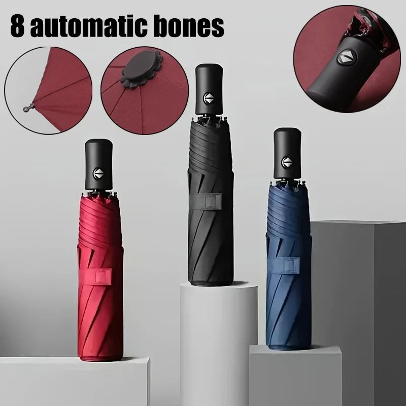 Large Automatic Windproof Travel Umbrella Waterproof Sun And Rain Protection 8
