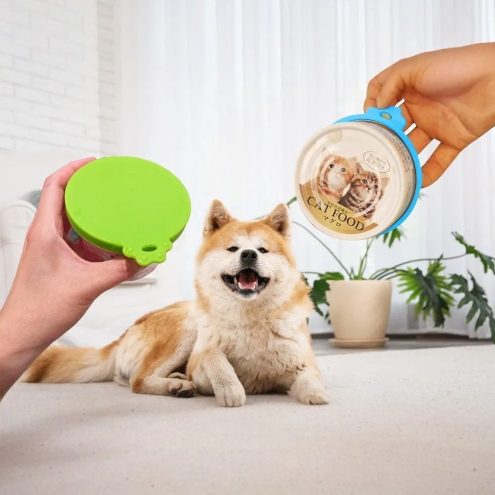 Reusable Silicone Pet Food Jar Lids For Dog And Cat Food Storage 13
