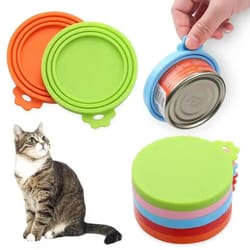 reusable silicone pet food jar lids for dog and cat food storage