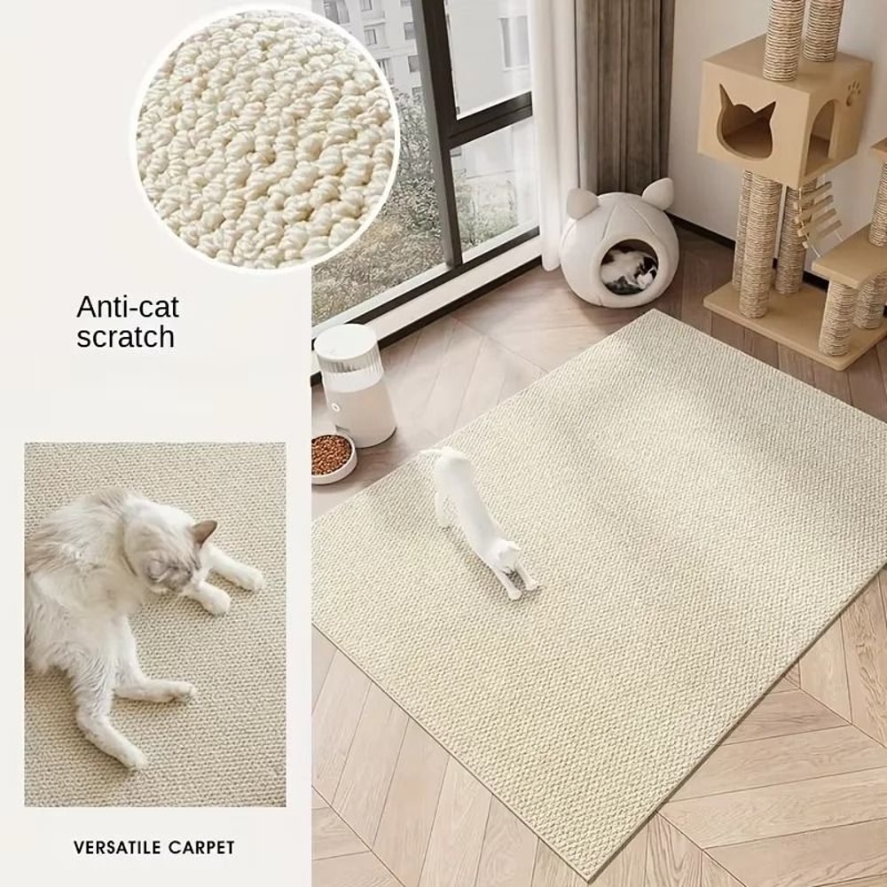 Imitation Sisal Cat Scratching Mat Non Slip Cut To Size Pineapple Design 0