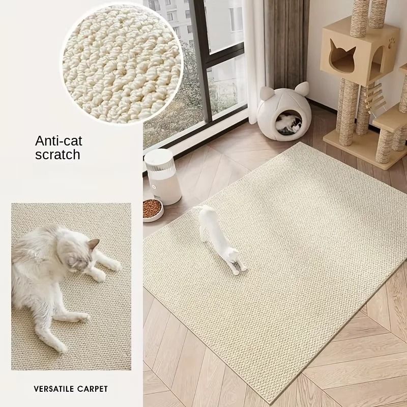 Imitation Sisal Cat Scratching Mat Non Slip Cut To Size Pineapple Design 0