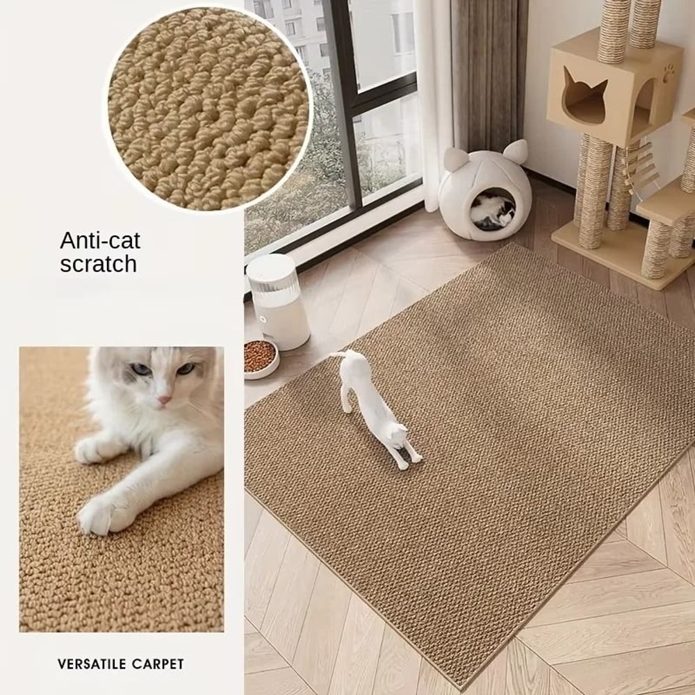 Imitation Sisal Cat Scratching Mat Non Slip Cut To Size Pineapple Design 1