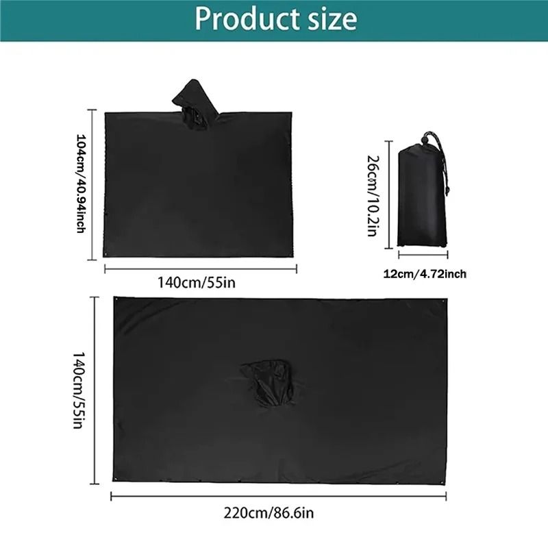 3 In 1 Waterproof Military Rain Poncho With Hood And Sleeves For Outdoor Use 7