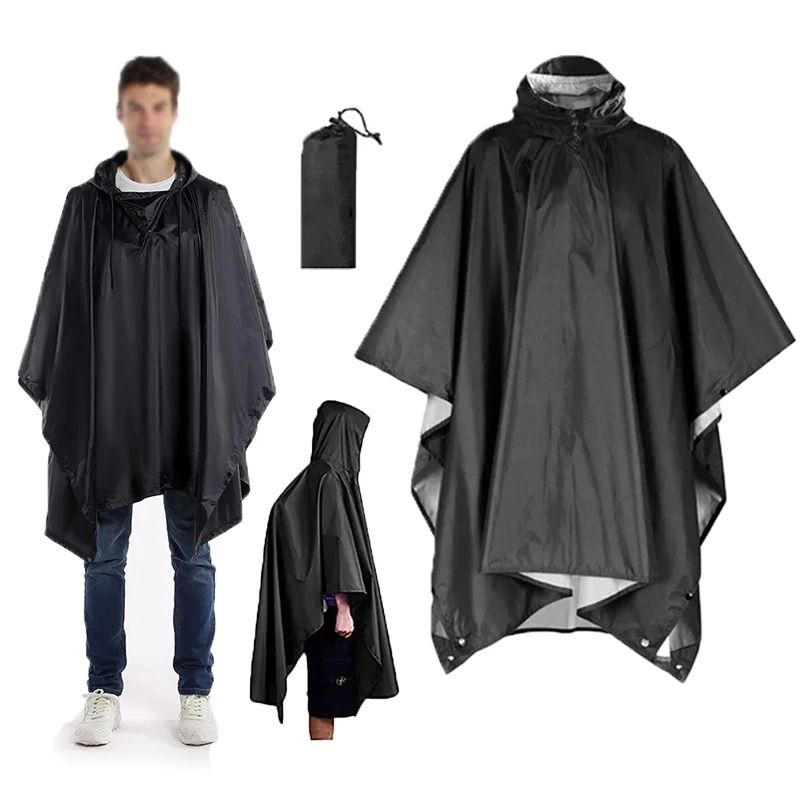 3 In 1 Waterproof Military Rain Poncho With Hood And Sleeves For Outdoor Use 2