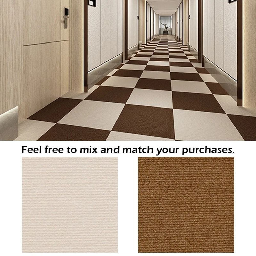 Self Adhesive Non Slip Floor Carpet Tiles 30x30cm Washable Absorbent Rug Mat 8
