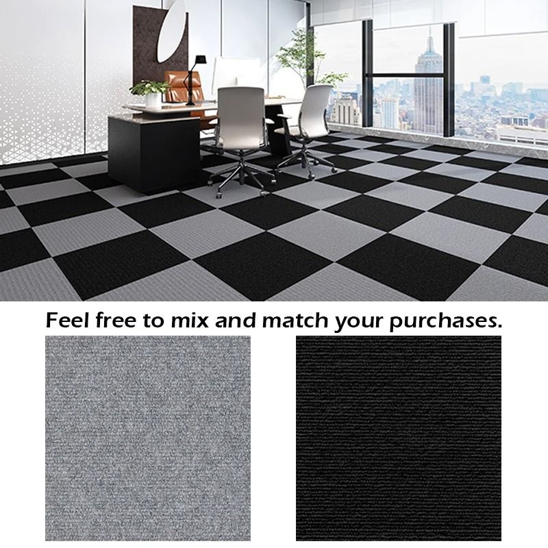 Self Adhesive Non Slip Floor Carpet Tiles 30x30cm Washable Absorbent Rug Mat 9