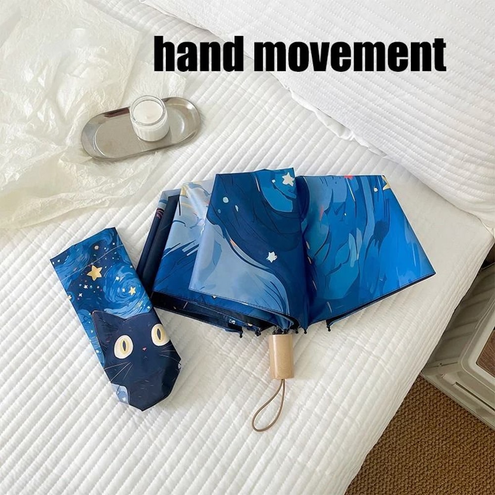 Automatic Cat Print Sun And Rain Umbrella Portable UV Protection Travel Umbrella 5