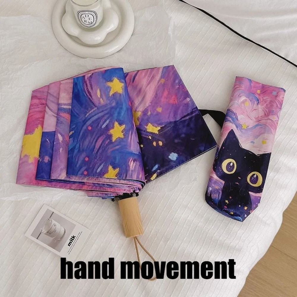 Automatic Cat Print Sun And Rain Umbrella Portable UV Protection Travel Umbrella 1