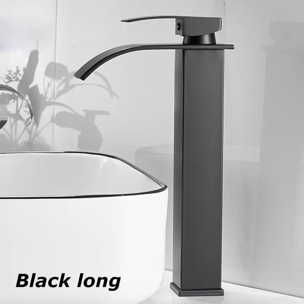 Modern Waterfall Bathroom Sink Faucet Dual Control Hot And Cold Mixer Tap 4
