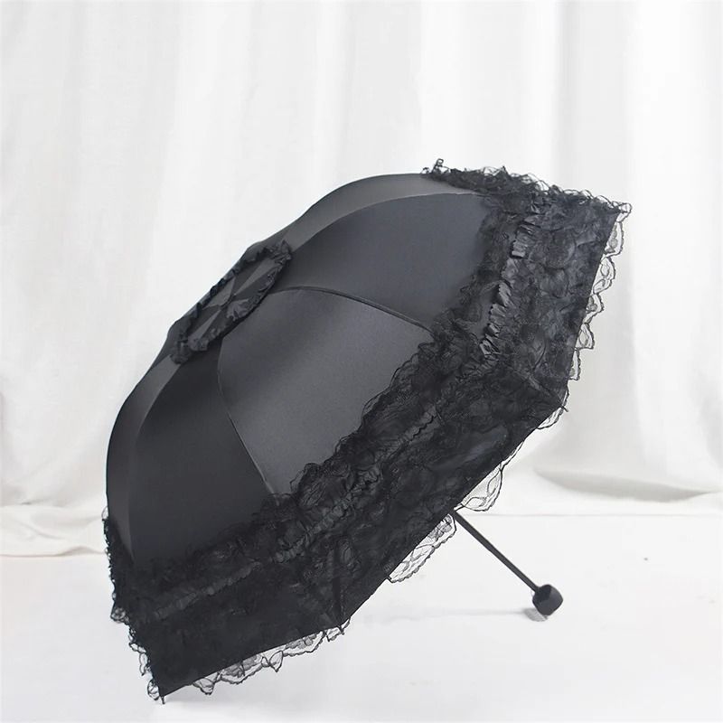 Vintage Lace Parasol Gothic Lolita Foldable Sun And Rain Umbrella 9