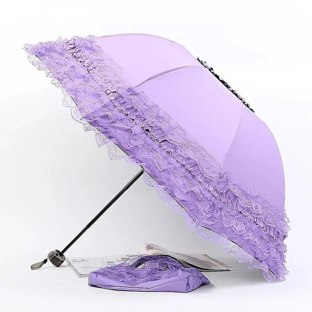 Vintage Lace Parasol Gothic Lolita Foldable Sun And Rain Umbrella 4