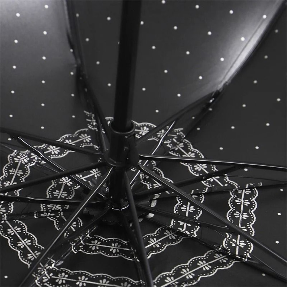 Vintage Lace Parasol Gothic Lolita Foldable Sun And Rain Umbrella 7