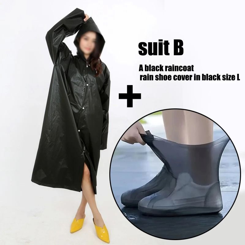 Thick EVA Waterproof Raincoat Unisex Outdoor Camping Rainwear Suit 2