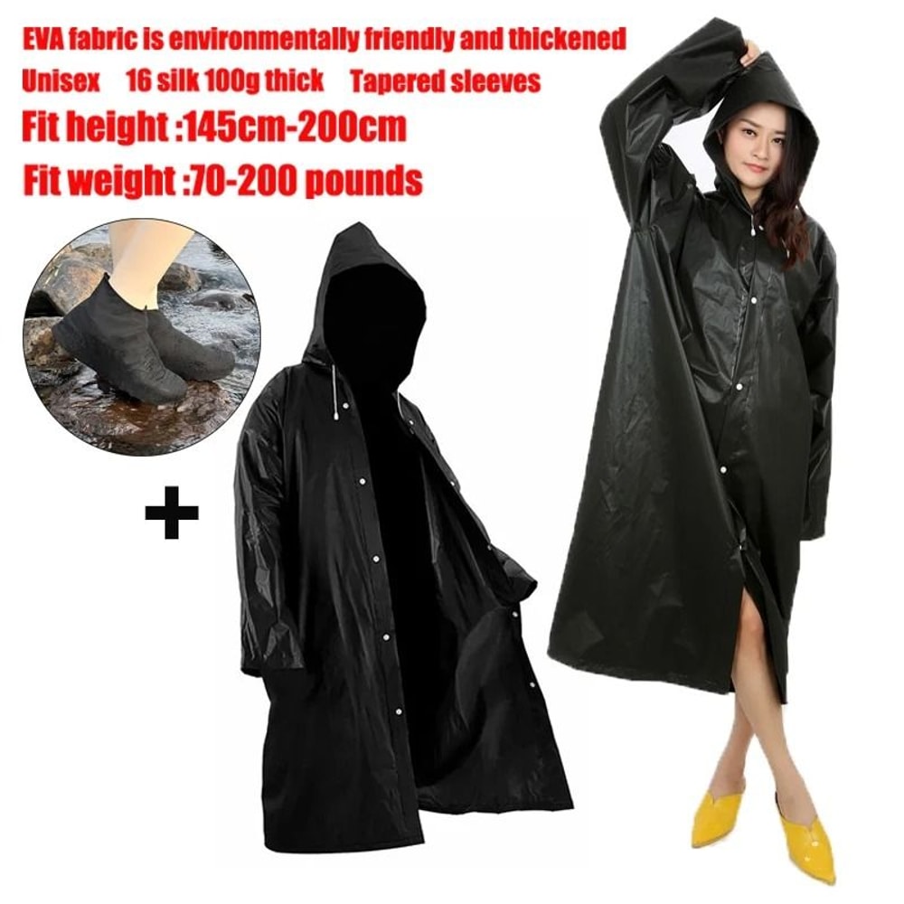 Thick EVA Waterproof Raincoat Unisex Outdoor Camping Rainwear Suit 7