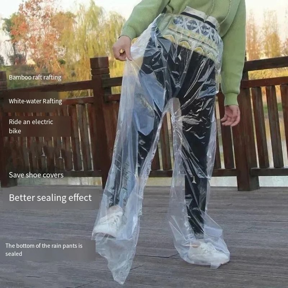 Disposable Waterproof Rain Pants Portable Outdoor Splash Proof Cycling Rainwear 10