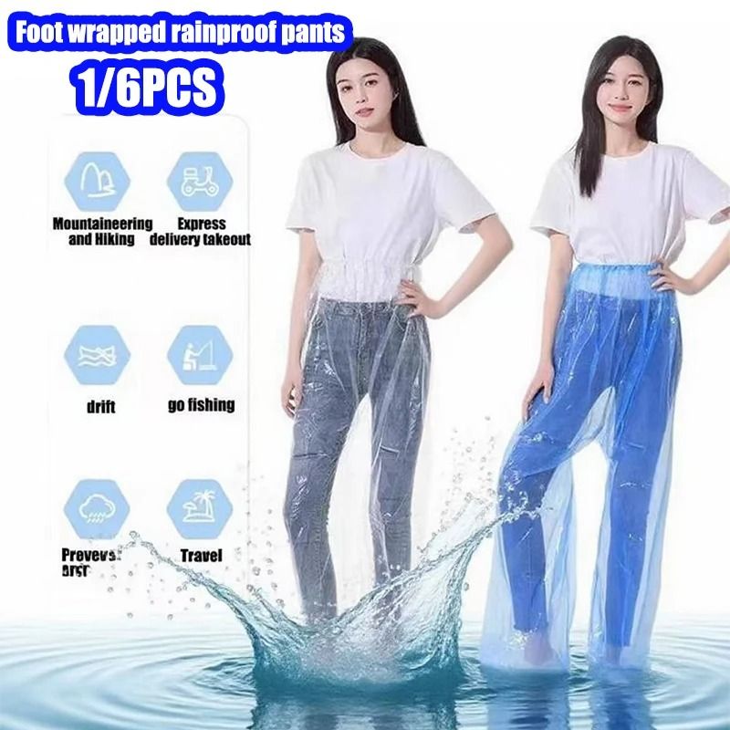 Disposable Waterproof Rain Pants Portable Outdoor Splash Proof Cycling Rainwear 0