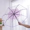 Cherry Blossom Transparent Trifold Umbrella Cute Korean Style Rain Umbrella 3