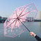 Cherry Blossom Transparent Trifold Umbrella Cute Korean Style Rain Umbrella 1