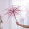 Cherry Blossom Transparent Trifold Umbrella Cute Korean Style Rain Umbrella 5
