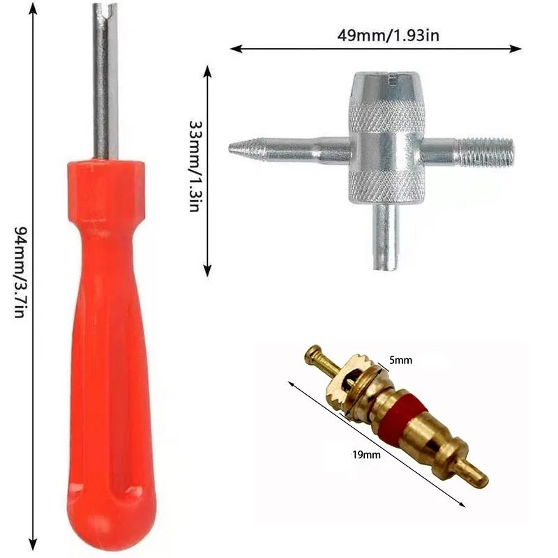 Copper Tire Valve Core Removal Tool With Cleaning Repair Kit For Car Bike Motorcycle 3