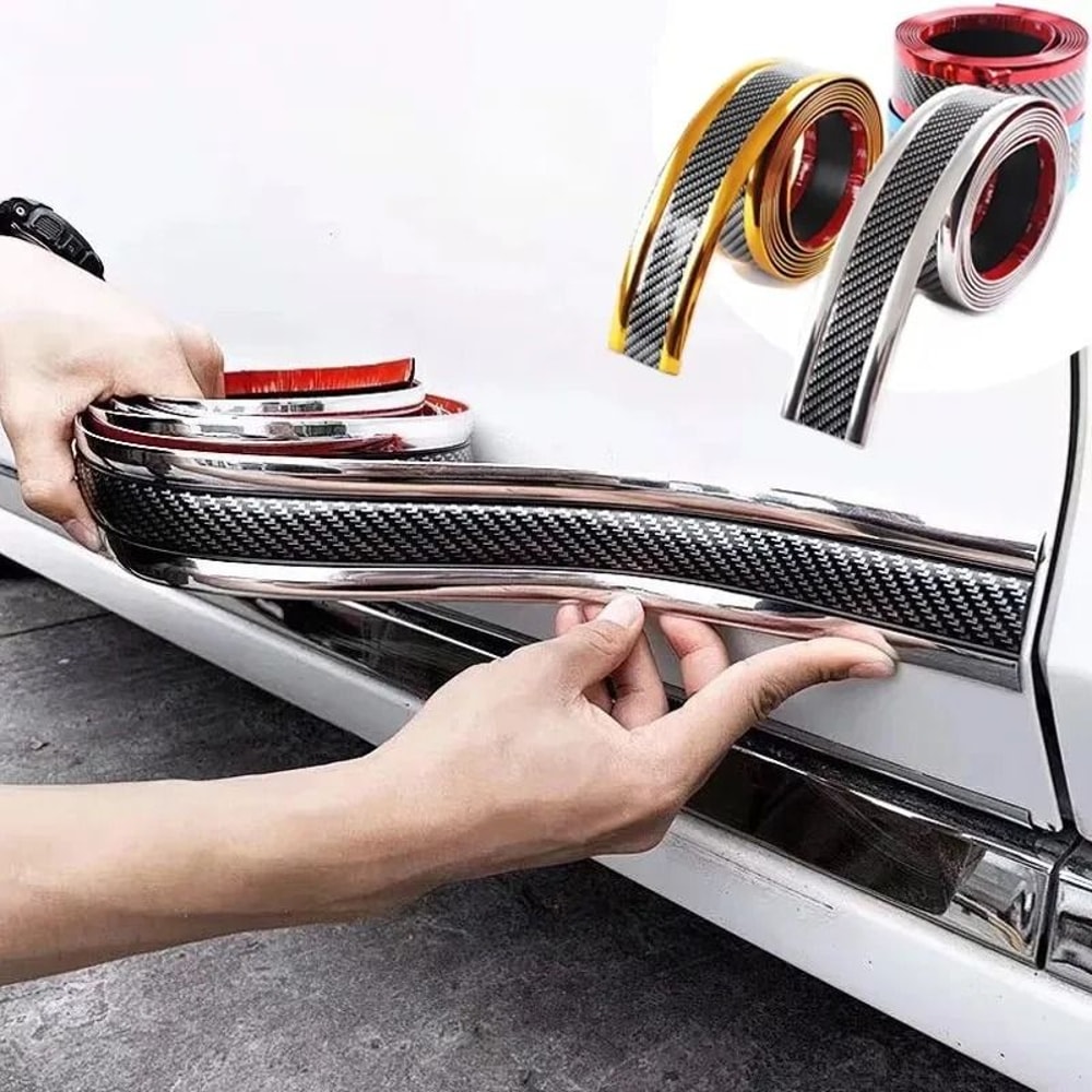 Car Door Sill Protector Anti Scratch Threshold Strip Carbon Fiber Style 0