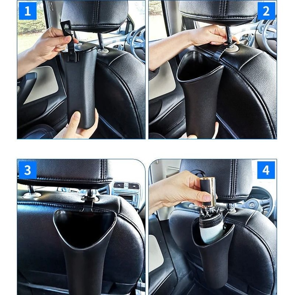 Multifunction Car Umbrella Storage Bucket With Hook Universal Auto Organizer 1