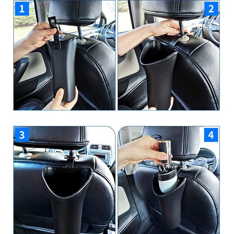 Multifunction Car Umbrella Storage Bucket With Hook Universal Auto Organizer 1