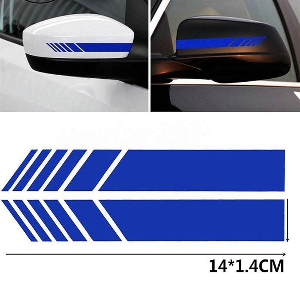 Reflective Car Stripe Stickers Rearview Mirror Vinyl Styling Decals 8